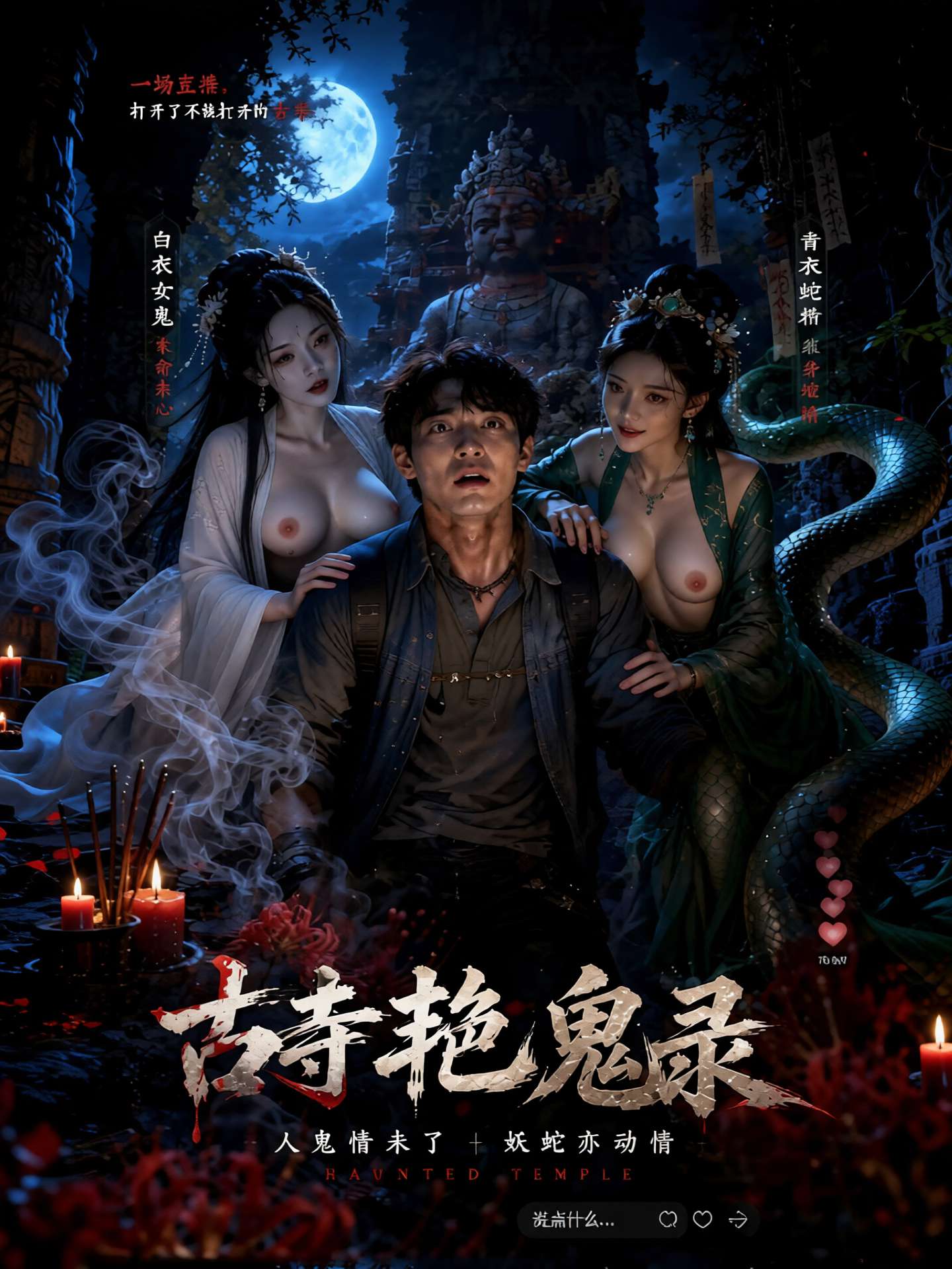【AI成人短剧】古寺艳鬼录
