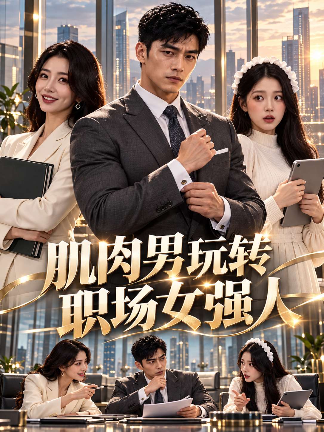 【AI成人短剧】肌肉男玩转职场女强人